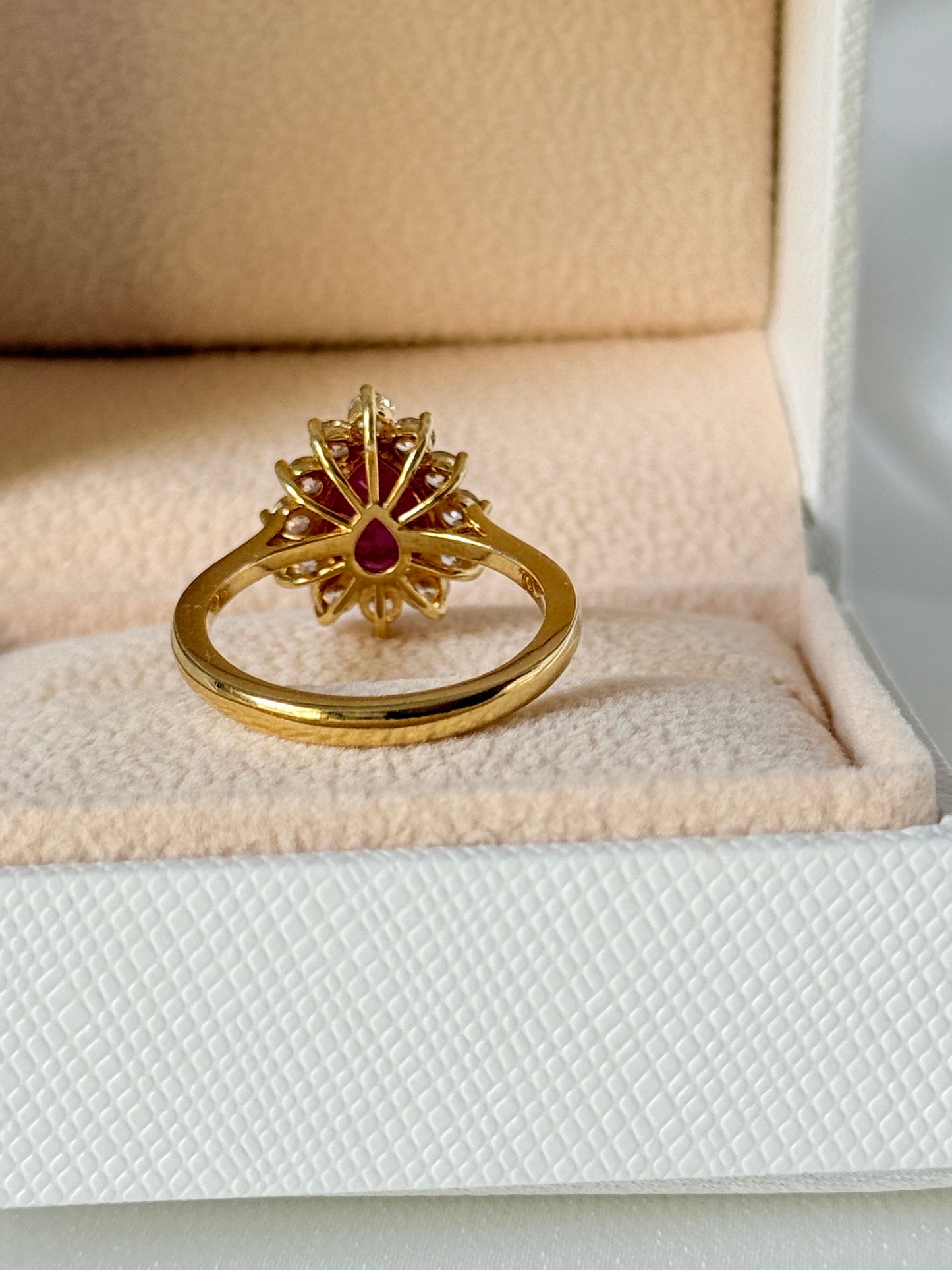 PEAR SHAPE RUBY RING