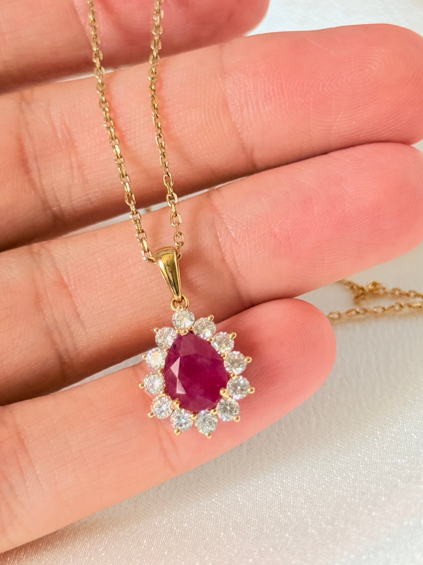 PEAR SHAPE RUBY PENDANT