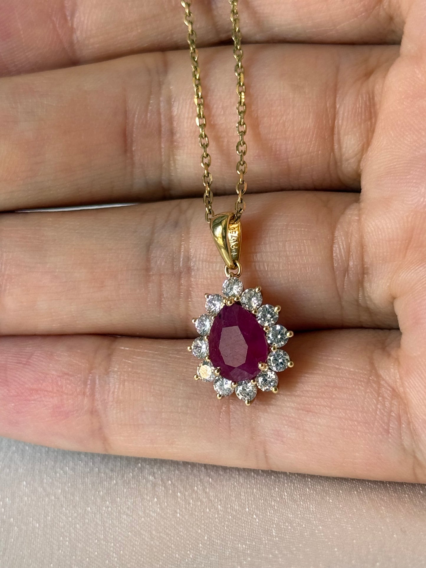 PEAR SHAPE RUBY PENDANT