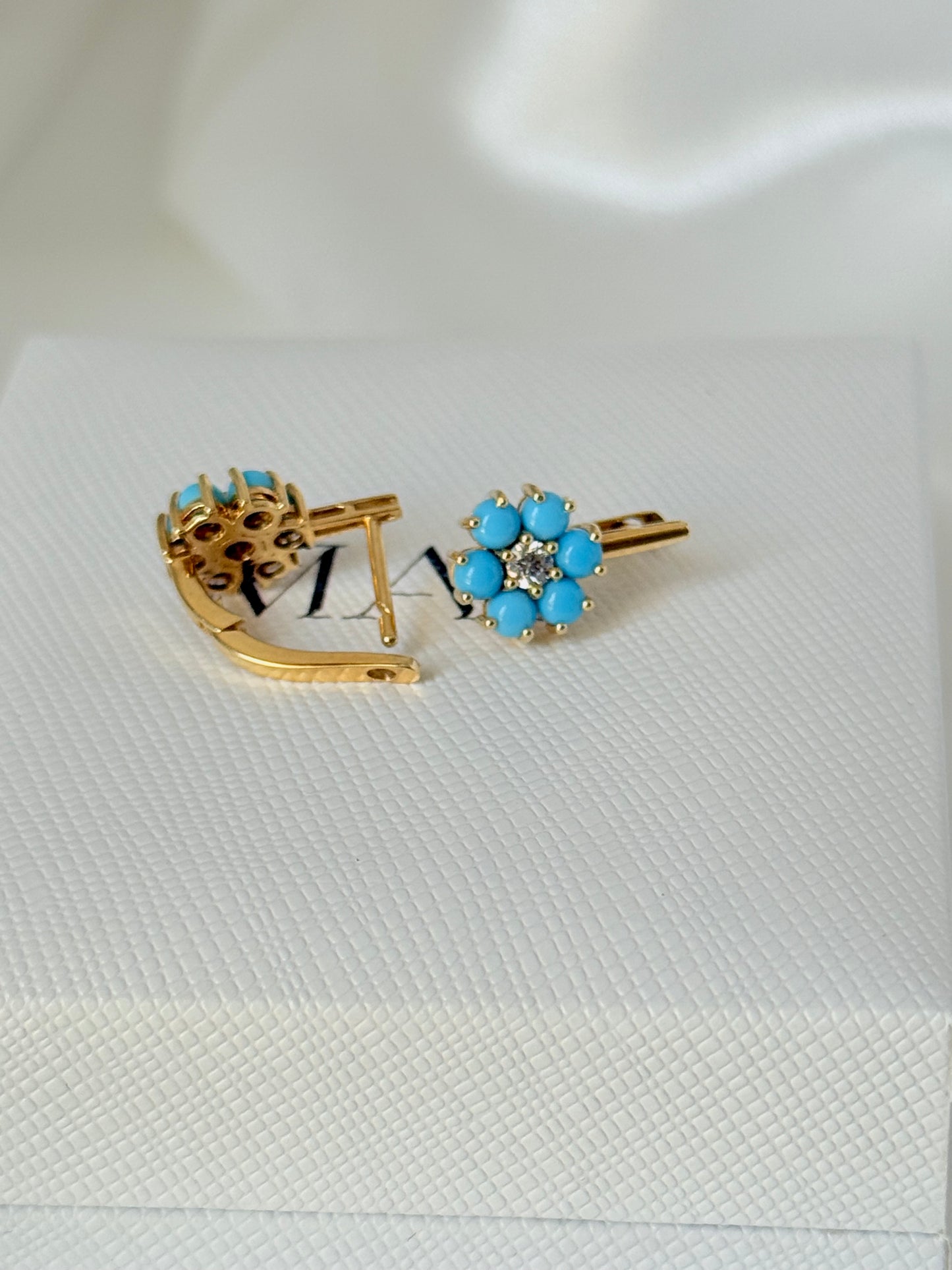 TURQUOISE FLOWER EARRINGS