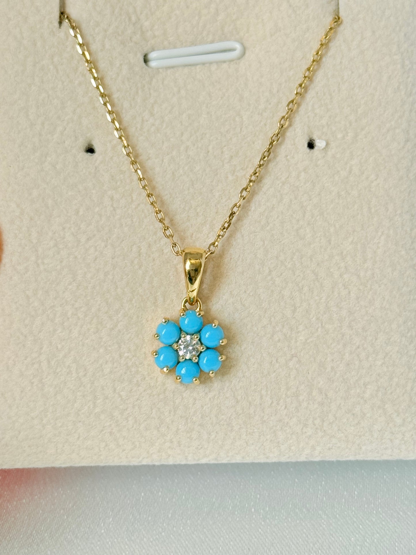 TURQUOISE FLOWER PENDANT