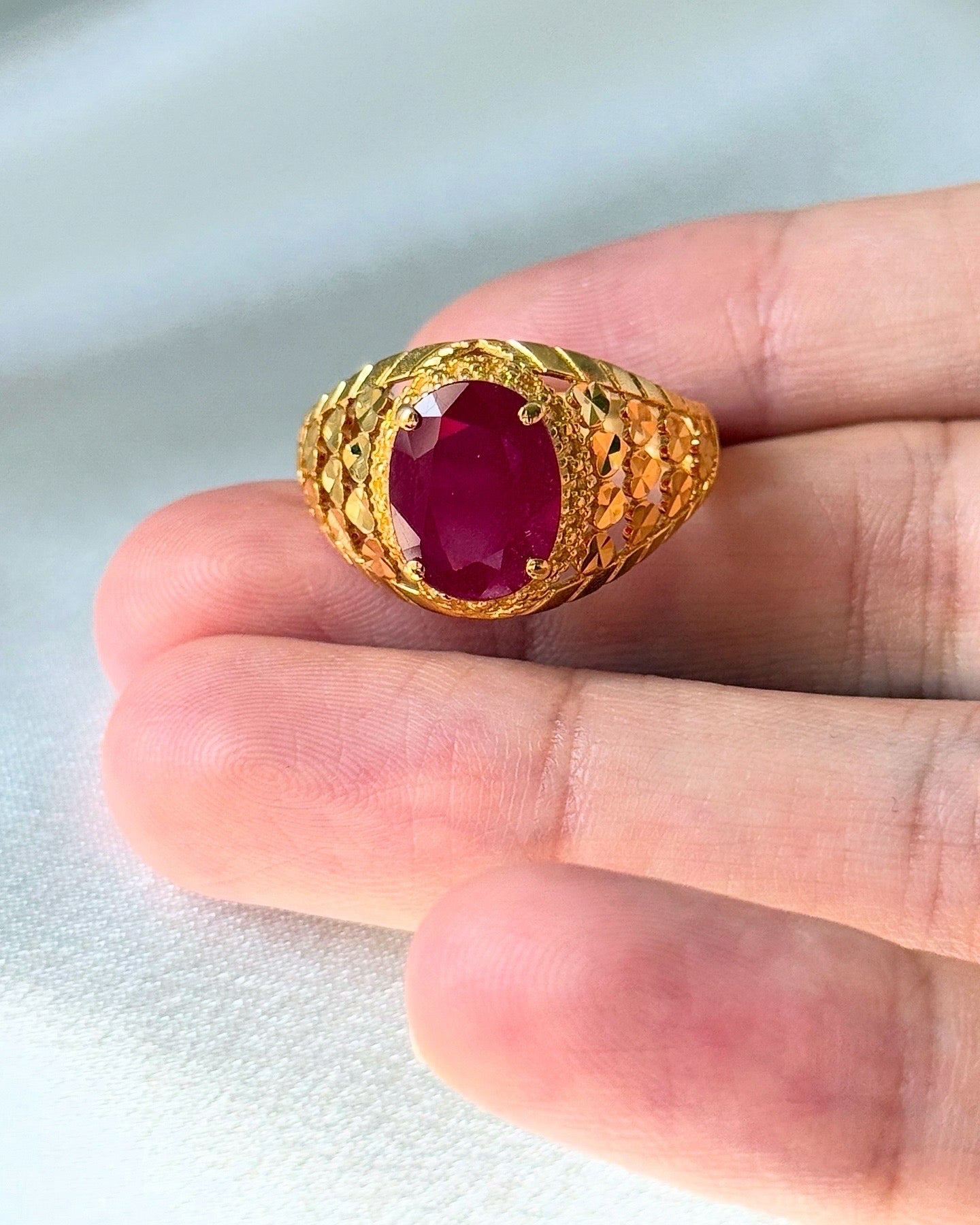RUBY HEART RING