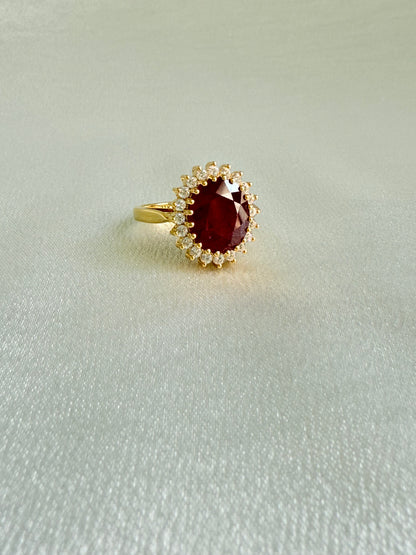 PRINCESS DIANA RING WITH RUBY