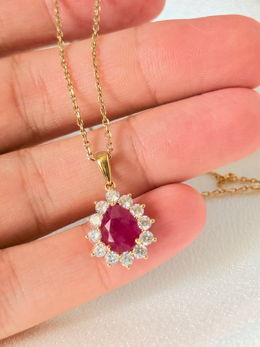 PEAR SHAPE RUBY PENDANT