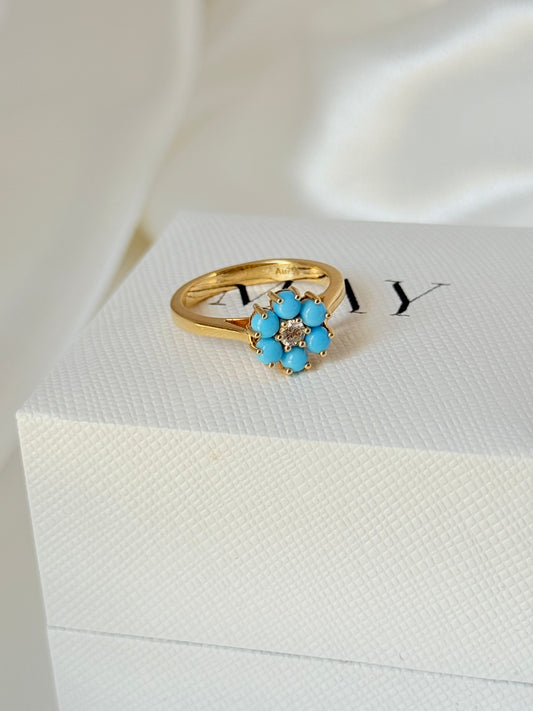 TURQUOISE FLOWER RING