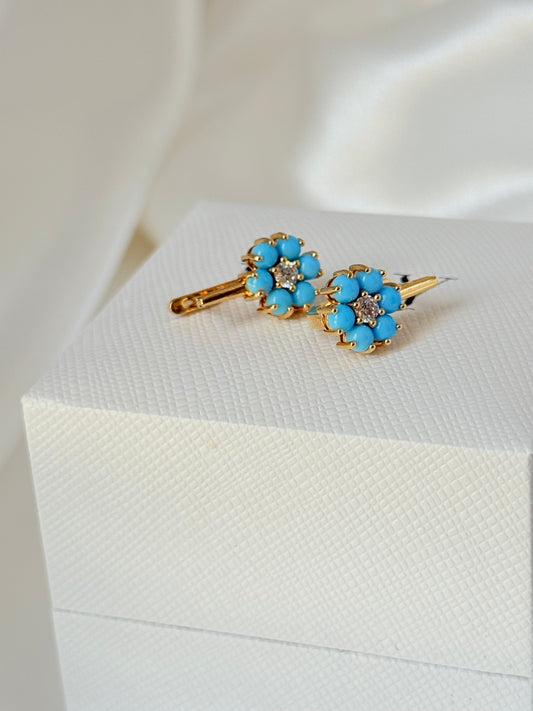 TURQUOISE FLOWER EARRINGS