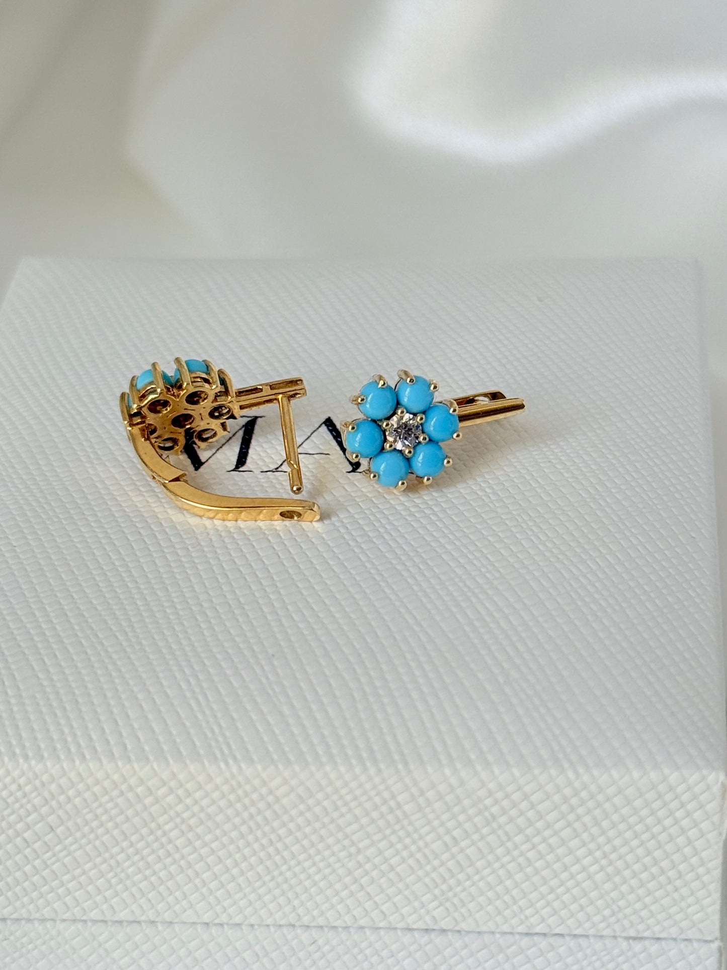 TURQUOISE FLOWER EARRINGS