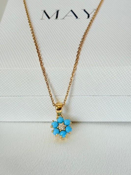 TURQUOISE FLOWER PENDANT