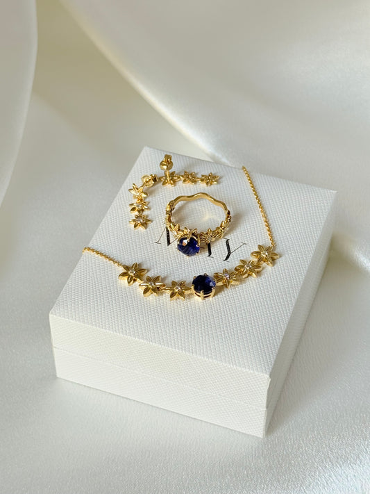 STAR DESIGN WITH DIAMOND AND SAPPHIRE